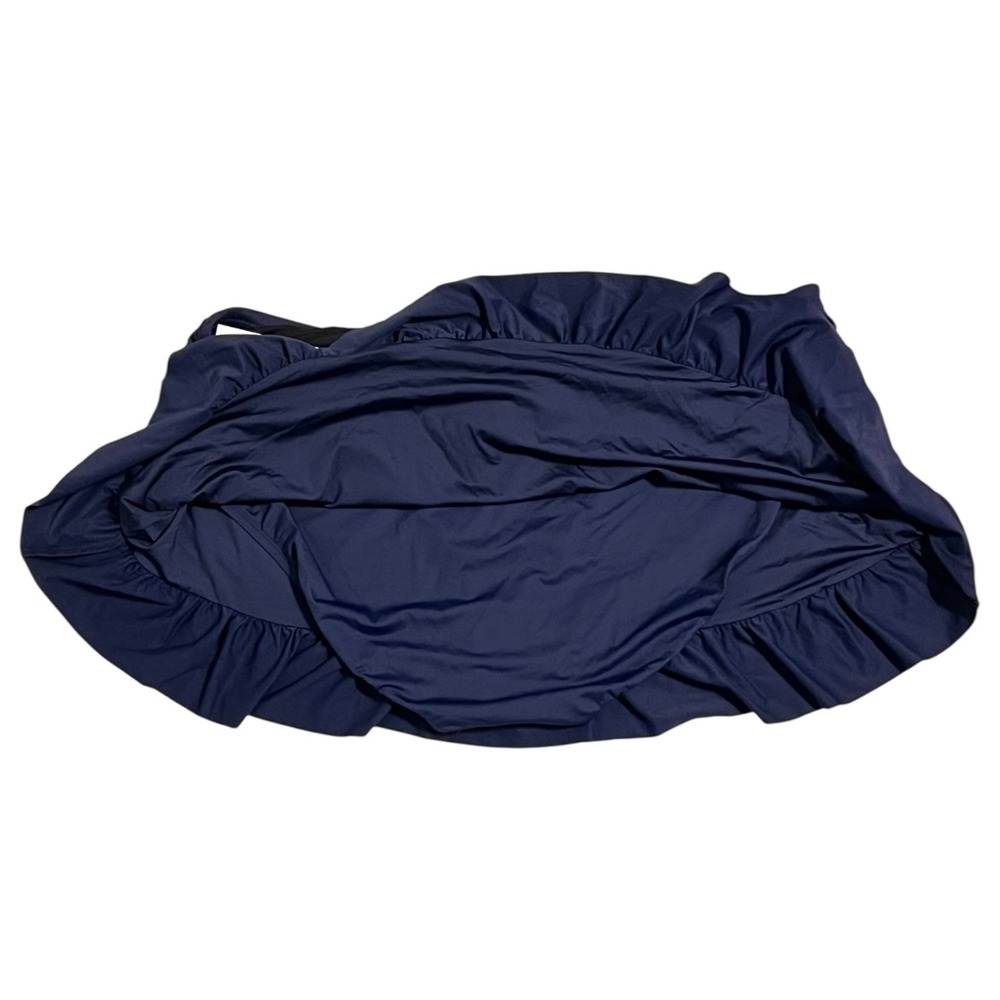 La Blanca Navy Ruched Swim Skirt 18W Tummy Control Plus Size - Picture 4 of 10